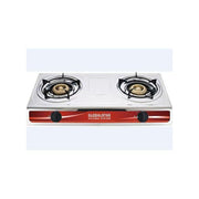 Global Star Double Cooking Gas Stove Burner Cooker Cook Top With Automatic Ignition - White (1YRS WRNTY)