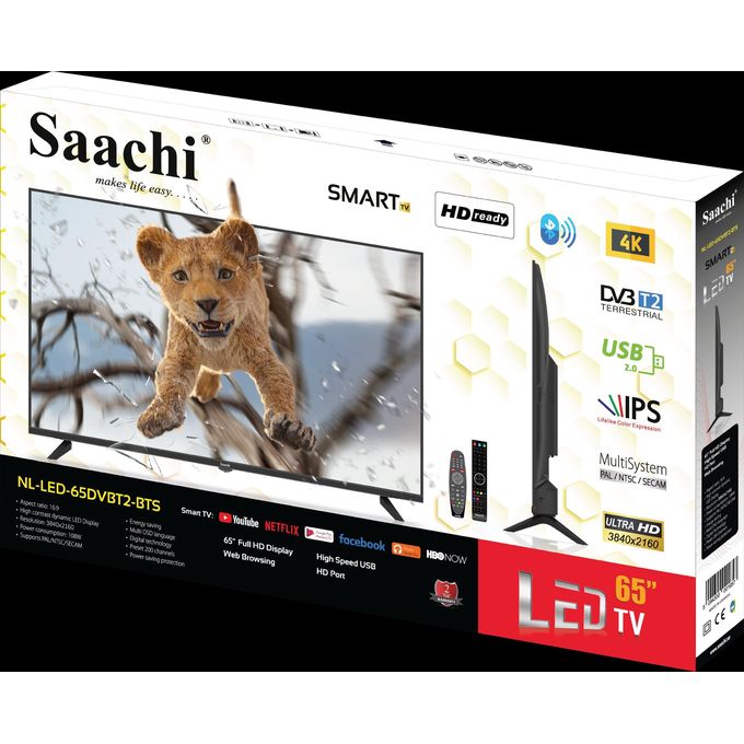 Saachi 70 Inch 4K Ultra HD Smart LED 70DVBT2 LED Tv - Black (2YR WRNTY)