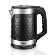 Saachi 1.8L Electric Kettle Double Wall NL-KT-7762 With Boil Dry Protection & Auto-Shut Off - Black & Silver (1 YR WRNTY)