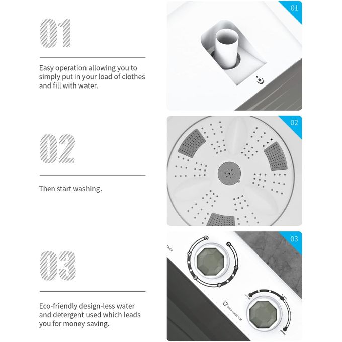 SPJ 15kg Twin Tub Washing Machine - White (5YRs WRTY)