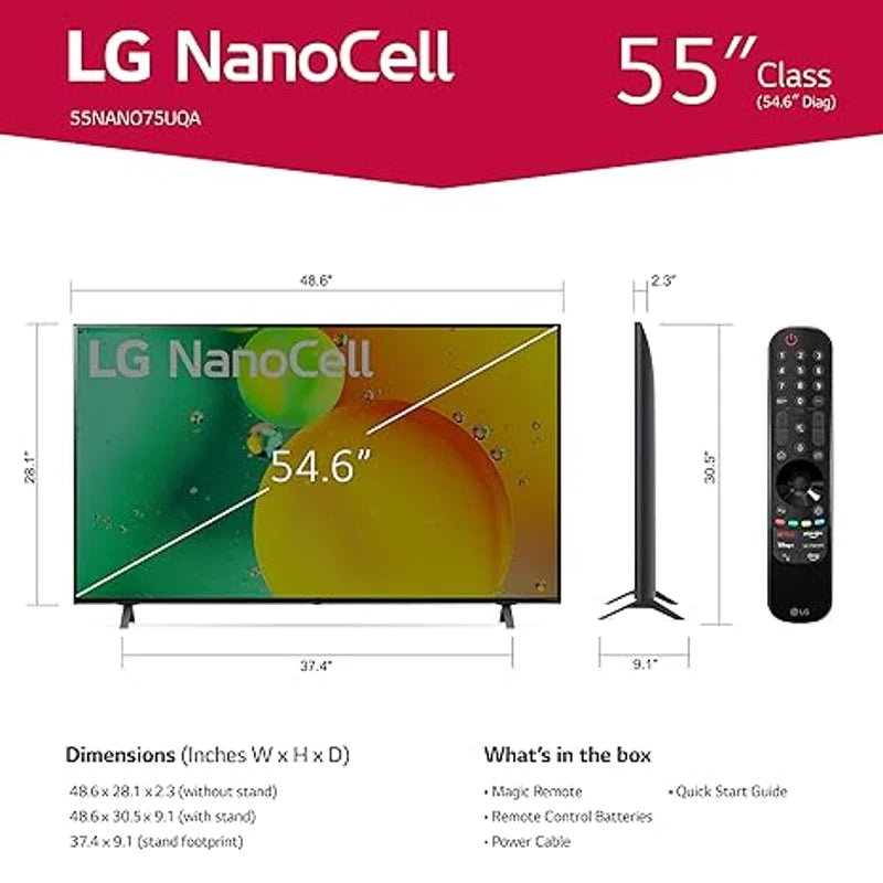 LG 55 Inch 4K UHD Smart TV - 55NANO75