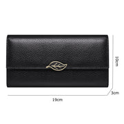 Lychee Pattern First Layer Cowhide Women's Long Wallet