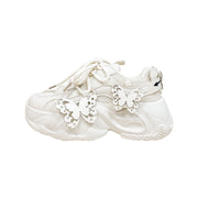 Female Minimalist Casual White Thick Soled Dad Shoes