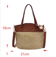 Fashion Straw Bag One-Shoulder Messenger Bag Portable Beach Bag