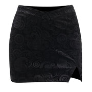 Summer Hot Girl Slim Black Split Skirt