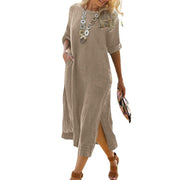 European And American Casual Retro Long Shirt Dress
