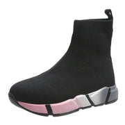 Iridescent Shoes Platform Black Ankle Boots For Women