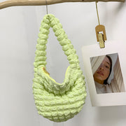 Women's Fashion Casual Solid Color Pleated Clouds Underarm Bag