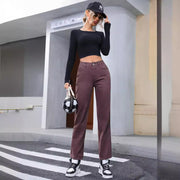 Women's Retro Fashion High Waist Straight-leg Denim Trousers
