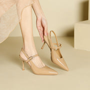 French Style Temperament Hollow High Heels Sandals Shallow Mouth Pointed Toe