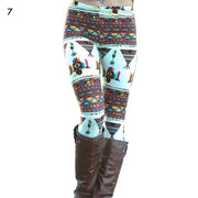 Fashion Women's Leggings Pants Print High Waist Leggings Happy Christmas Party Long Pants 18 Color Ladies Xmas Trousers
