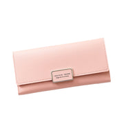 Women's wallet Korean version of the three fold long buckle clasp bag multi-card position pu leather wallet