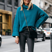 Turtleneck loose sweater ladies sweater