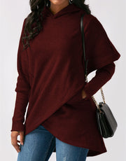 Irregular hooded sweater