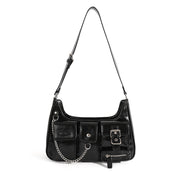 Motorcycle High-grade Hong Kong Style Chain Shoulder Underarm Bag Women