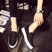 Platform Loafer Low-Top Sequin Women's Shoes