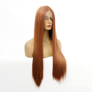 Brown silk synthetic front lace headgear