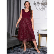 Women's V-neck Temperament Slim Polka-dot High-end Dress