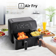Hisense 8.6 Liters Air Fryer -Dual Basket Black 1Yr Wrnty