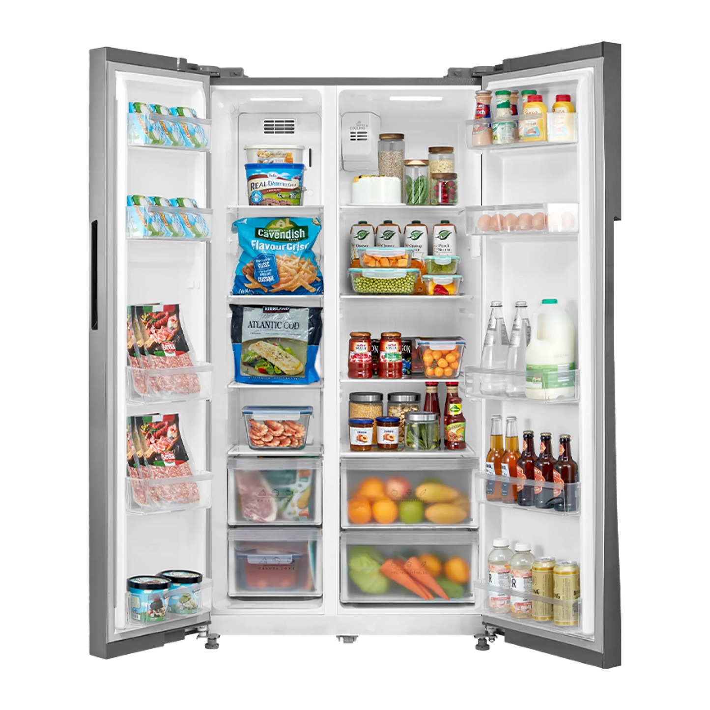 Midea 510L Crystal Silver Color Side by Side Refrigerator MDRS710FGU50 D