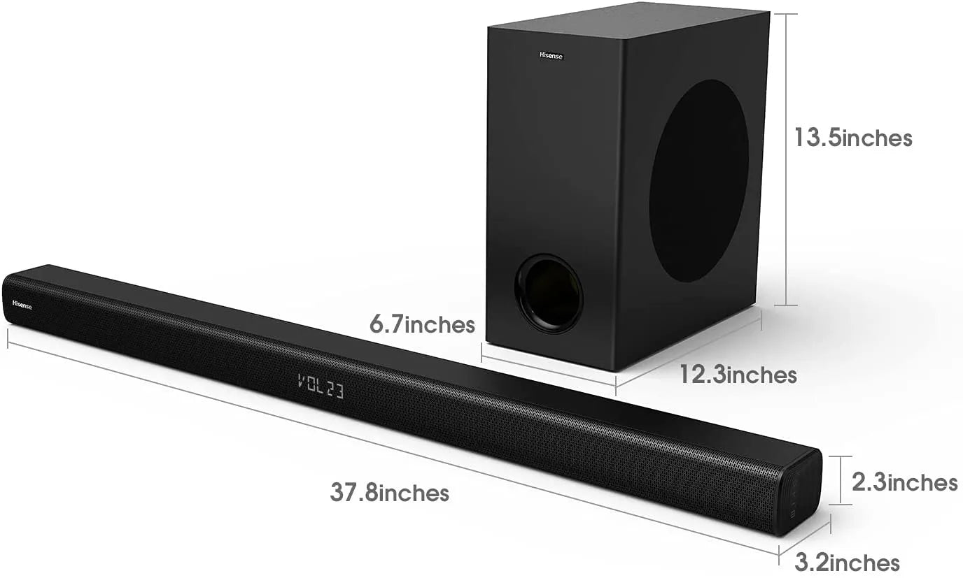 Hisense HS218 2.1ch Sound Bar with Wireless Subwoofer 200W