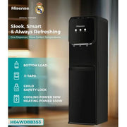 Hisense 3 Taps (Cold,Hot & Cool) Top Load Executive Water Dispenser H04WDBT3S3 - Silver 1Yrs Wrnty