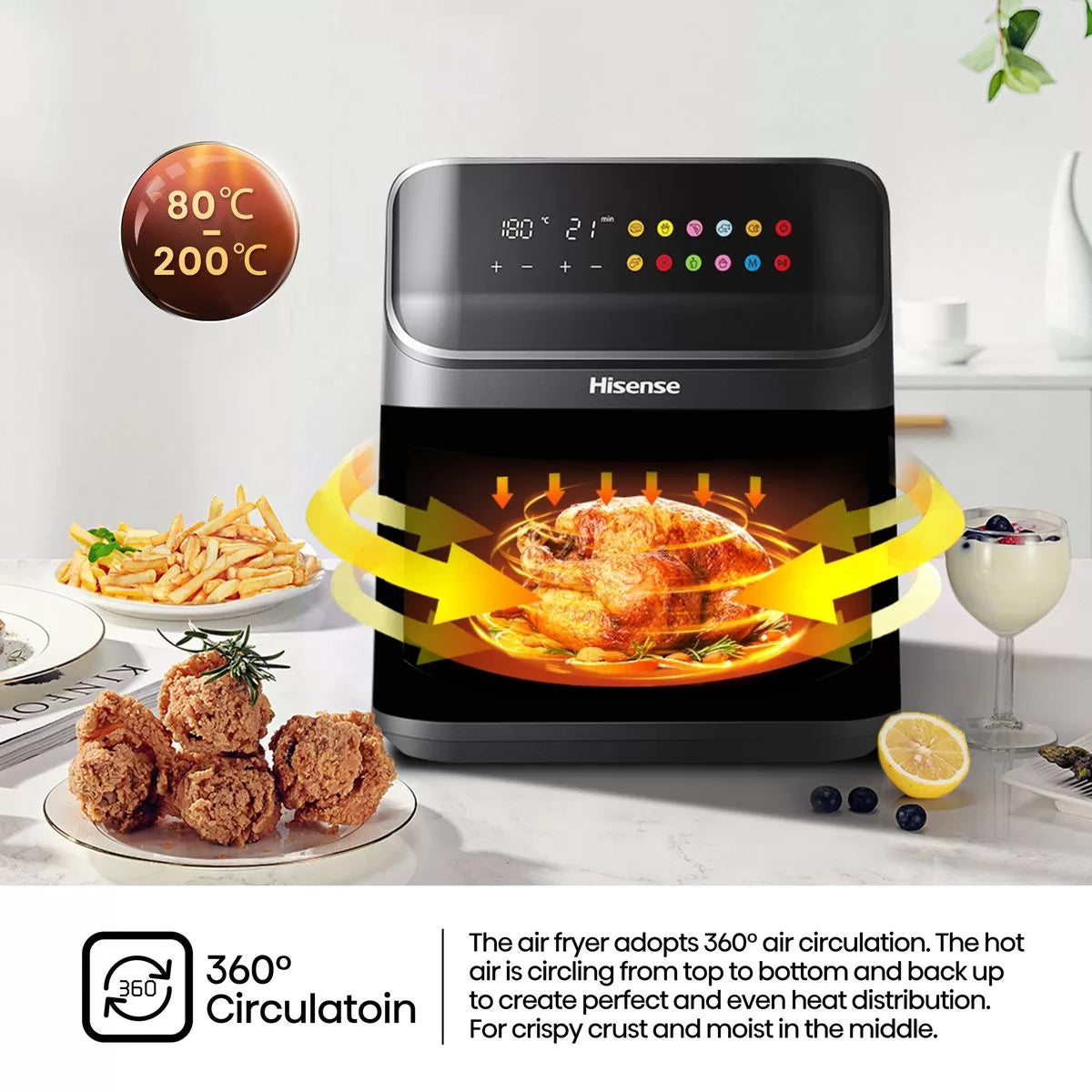 Hisense 6.7L Air Fryer H06AFBS2S3 - Black