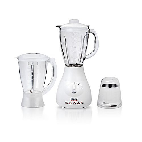 Saachi 3 In1 Double Jar Blender, 1.5 Litres – White (1 YR WRTY)