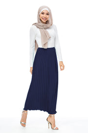 Chiffon pleated double flared skirt