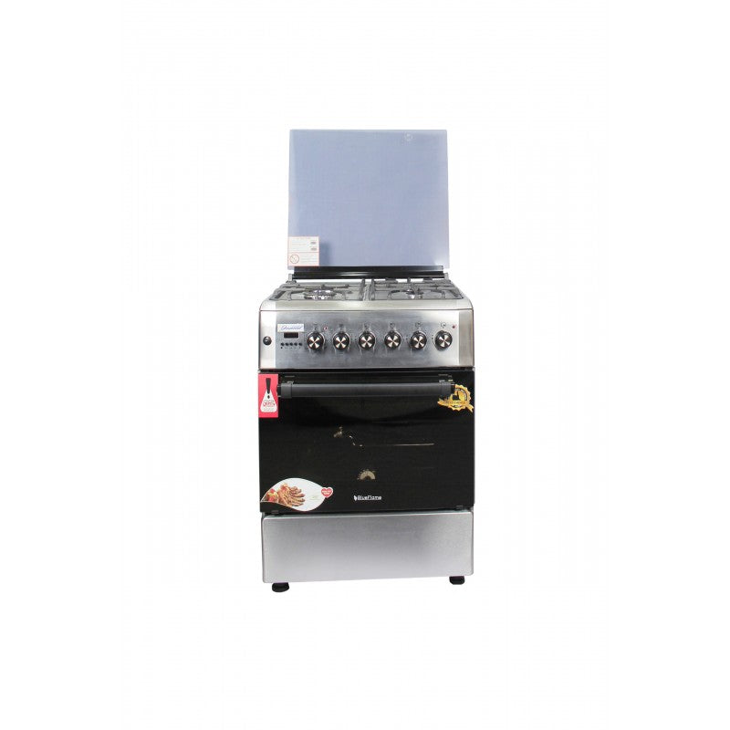 BlueFlame 60x60cm 3 Gas 1 Electric Diamond Cooker with Electric Oven D6031ERF - Inox