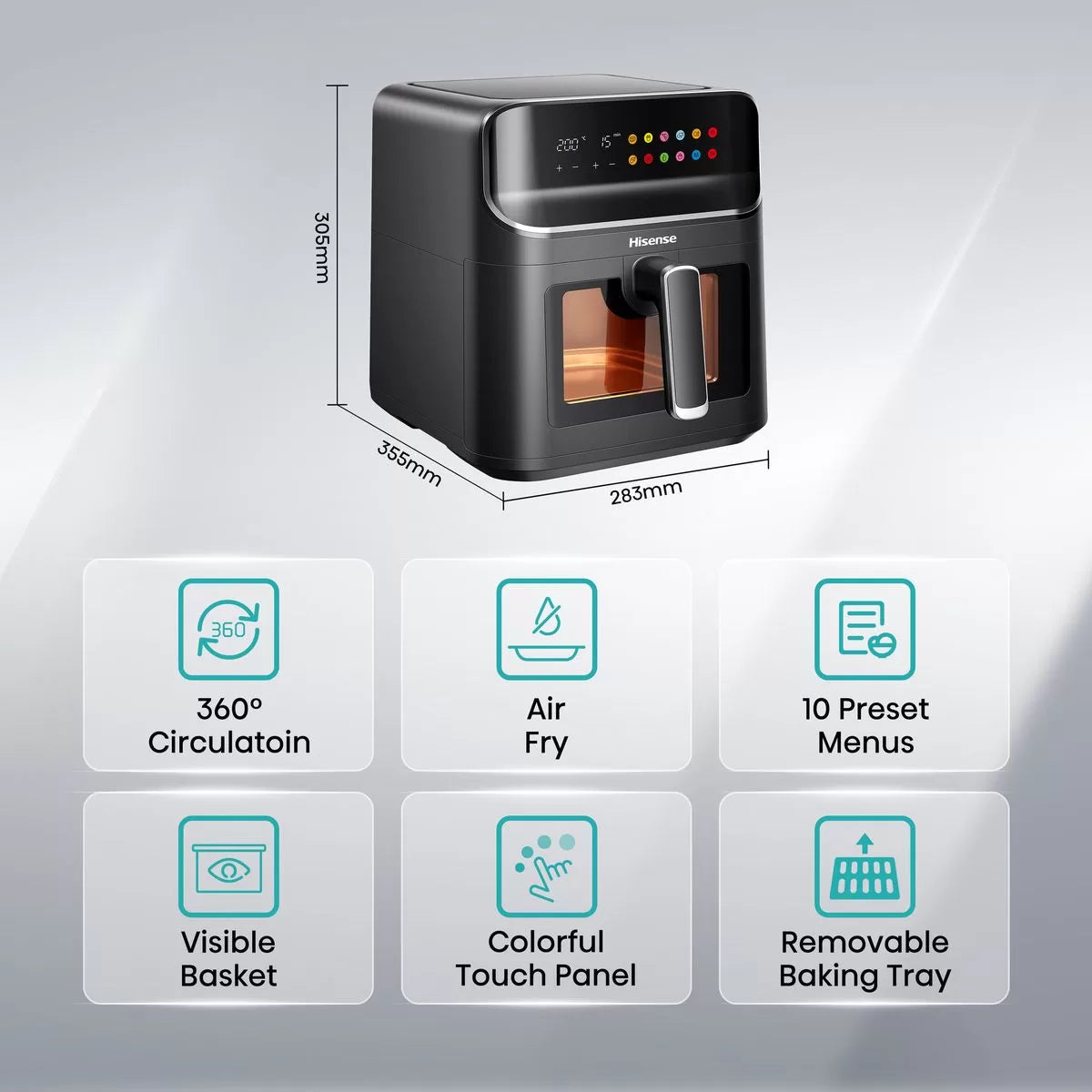 Hisense 6.7L Air Fryer H06AFBS2S3 - Black