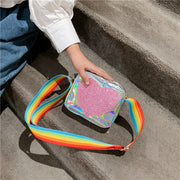 Peach heart laser baby shoulder bag