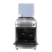 BlueFlame 60x60cm 3 Gas 1 Electric Diamond Cooker with Electric Oven D6031ERF - Inox
