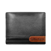 Men's Cowhide Bag Fashion Short Wallet Multi-card Wallet