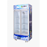 SPJ 2-Door 700 Liter Beverage Cooler Chiller Showcase Freezer- White..