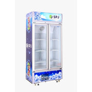 SPJ 2-Door 700 Liter Beverage Cooler Chiller Showcase Freezer- White..