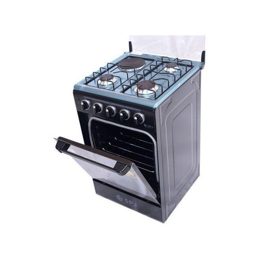 SPJ 50X50cm 3 Gas 1 Electric Gas Cooker with Gas Oven - Black