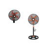 SPJ 18-Inch 2-in-1 Stand & Wall Fan Powerful Cooling With Adjustable Height - Black & Orange (2YRS WRNTY)