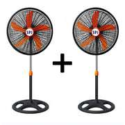 SPJ 18-Inch 2-in-1 Stand & Wall Fan Powerful Cooling With Adjustable Height - Black & Orange (2YRS WRNTY)