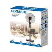Sonashi Stand Fan SF-8072SR With Remote Control - Black (1 YR WRNTY)