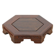 Red Wood Carving Craft Base Ebony