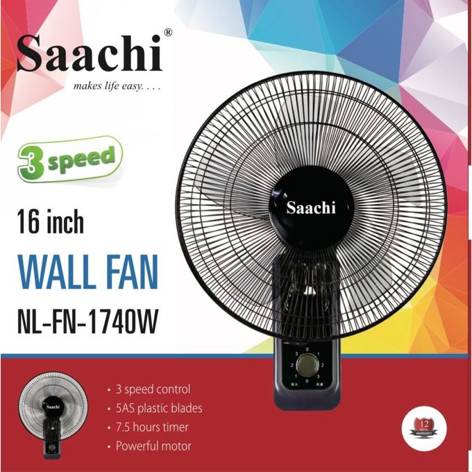 Saachi Buy One Get One Free 3 Speed Wall Fan (Pack of 2) - (1YRS WRNTY)
