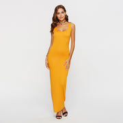 Women' s Long Polyester Spandex Dress