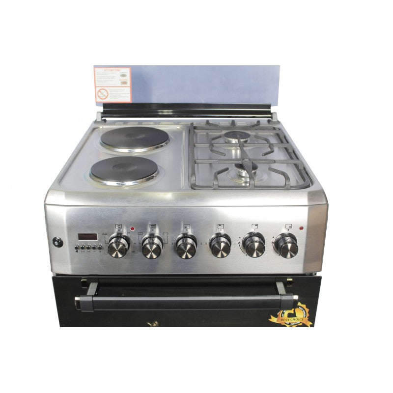 BlueFlame 60x60cm 2 Gas 2 Electric Diamond Cooker with Electric Oven D6022ERF