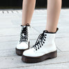 High-grade high-quality patent leather autumn thick-soled boots sponge cake women's boots Martin boots female new punk short boots