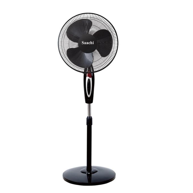 Saachi Buy One Get One Free 3 Speed Round Base Stand Fan - Black