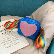 Peach heart laser baby shoulder bag
