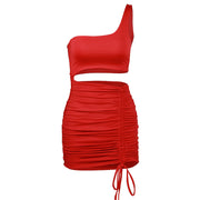 European And American Sexy Lace Up Hollow Ladies Dress