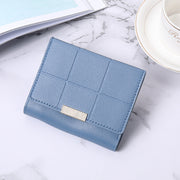 Women's Short Three Fold Multiple Card Slots Large Capacity Zipper Coin Purse