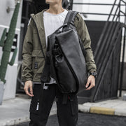New promotion Korean men's pu shoulder bag men's leather fashion trend casual simple college men's backpack cross-border